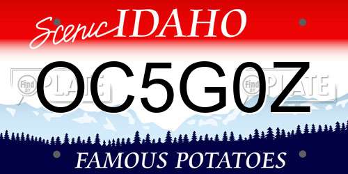 OC5G0Z Idaho License Plate