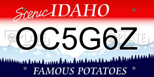 OC5G6Z Idaho License Plate