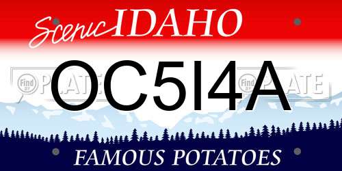 OC5I4A Idaho License Plate