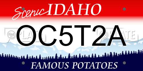 OC5T2A Idaho License Plate