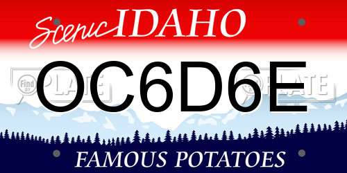 OC6D6E Idaho License Plate