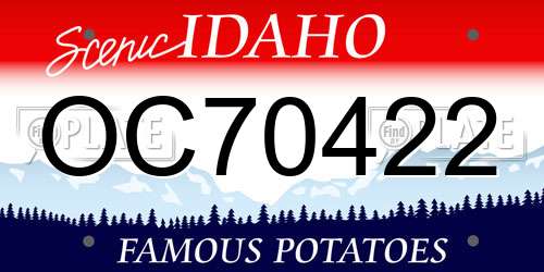 OC70422 Idaho License Plate