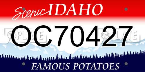 OC70427 Idaho License Plate