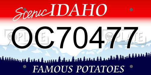 OC70477 Idaho License Plate