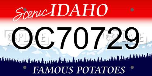 OC70729 Idaho License Plate