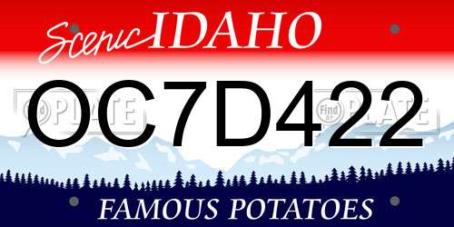 OC7D422 Idaho License Plate