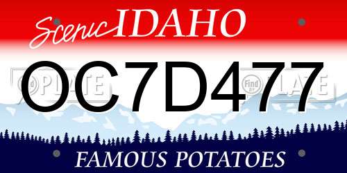 OC7D477 Idaho License Plate