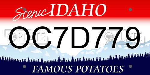 OC7D779 Idaho License Plate