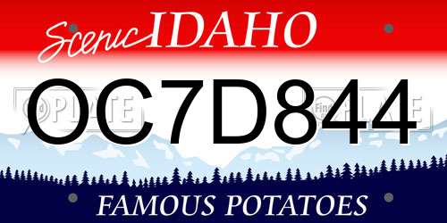 OC7D844 Idaho License Plate