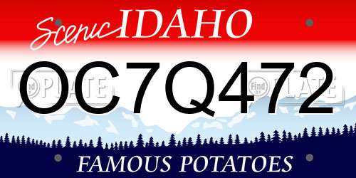 OC7Q472 Idaho License Plate