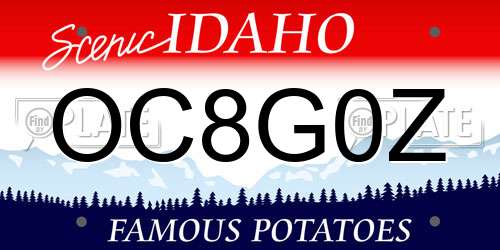 OC8G0Z Idaho License Plate