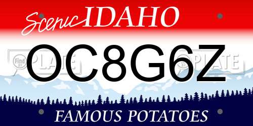 OC8G6Z Idaho License Plate