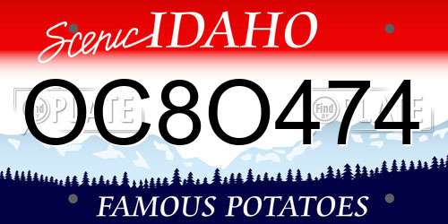 OC8O474 Idaho License Plate