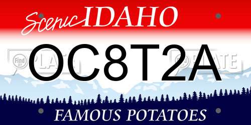 OC8T2A Idaho License Plate