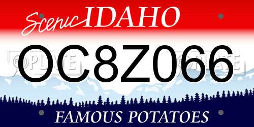 OC8Z066 Idaho License Plate