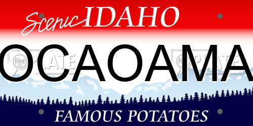 OCAOAMA Idaho License Plate