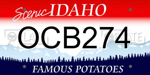 OCB274 Idaho License Plate