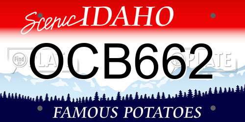 OCB662 Idaho License Plate