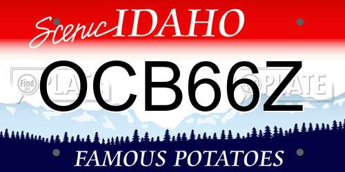 OCB66Z Idaho License Plate