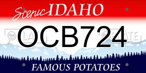 OCB724 Idaho License Plate