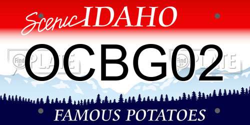 OCBG02 Idaho License Plate