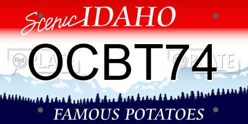 OCBT74 Idaho License Plate