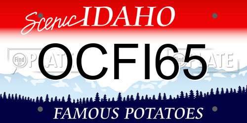 OCFI65 Idaho License Plate