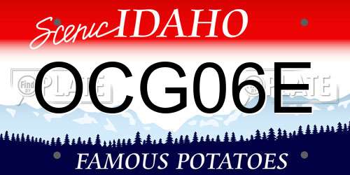 OCG06E Idaho License Plate