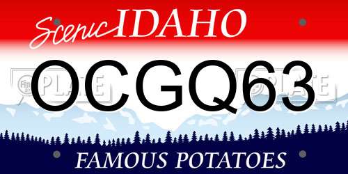 OCGQ63 Idaho License Plate
