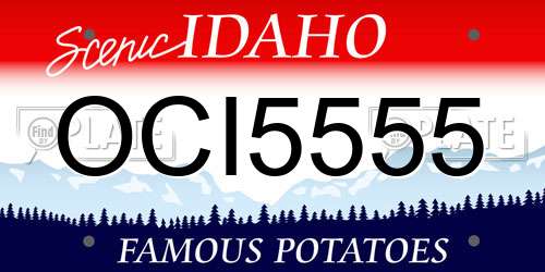 OCI5555 Idaho License Plate