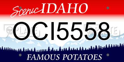 OCI5558 Idaho License Plate