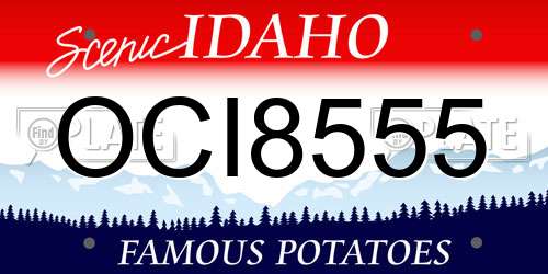 OCI8555 Idaho License Plate