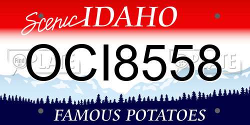 OCI8558 Idaho License Plate