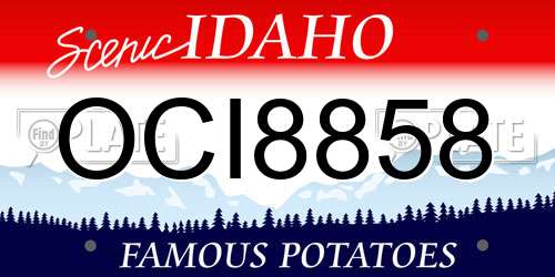 OCI8858 Idaho License Plate