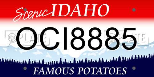 OCI8885 Idaho License Plate