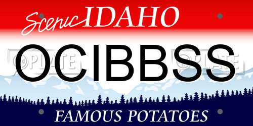 OCIBBSS Idaho License Plate