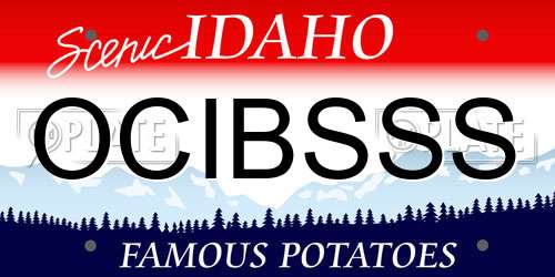 OCIBSSS Idaho License Plate