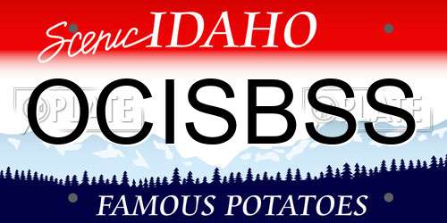 OCISBSS Idaho License Plate