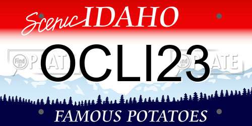 OCLI23 Idaho License Plate