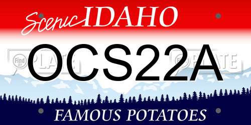 OCS22A Idaho License Plate