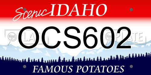 OCS602 Idaho License Plate
