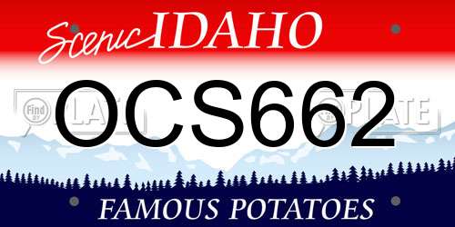 OCS662 Idaho License Plate