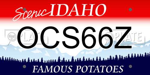 OCS66Z Idaho License Plate