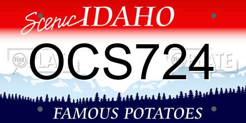 OCS724 Idaho License Plate