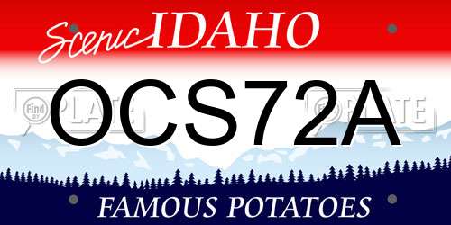 OCS72A Idaho License Plate