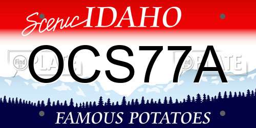 OCS77A Idaho License Plate