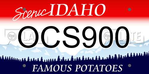 OCS900 Idaho License Plate