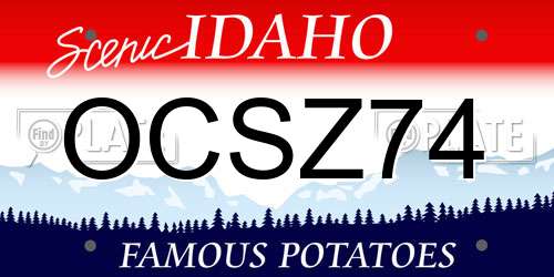 OCSZ74 Idaho License Plate