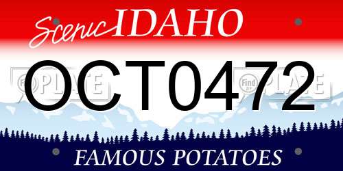 OCT0472 Idaho License Plate