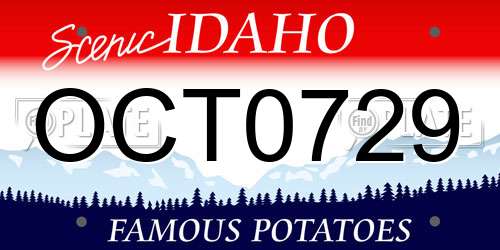 OCT0729 Idaho License Plate
